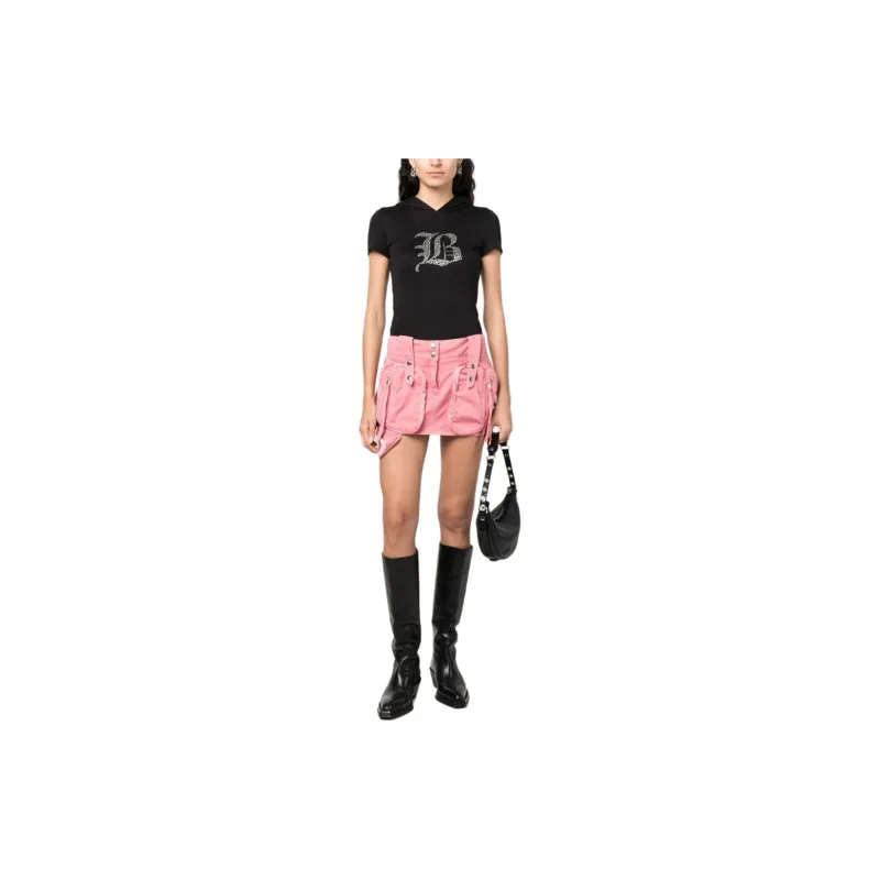 Blumarine Patch pockets Cotton Miniskirt-1