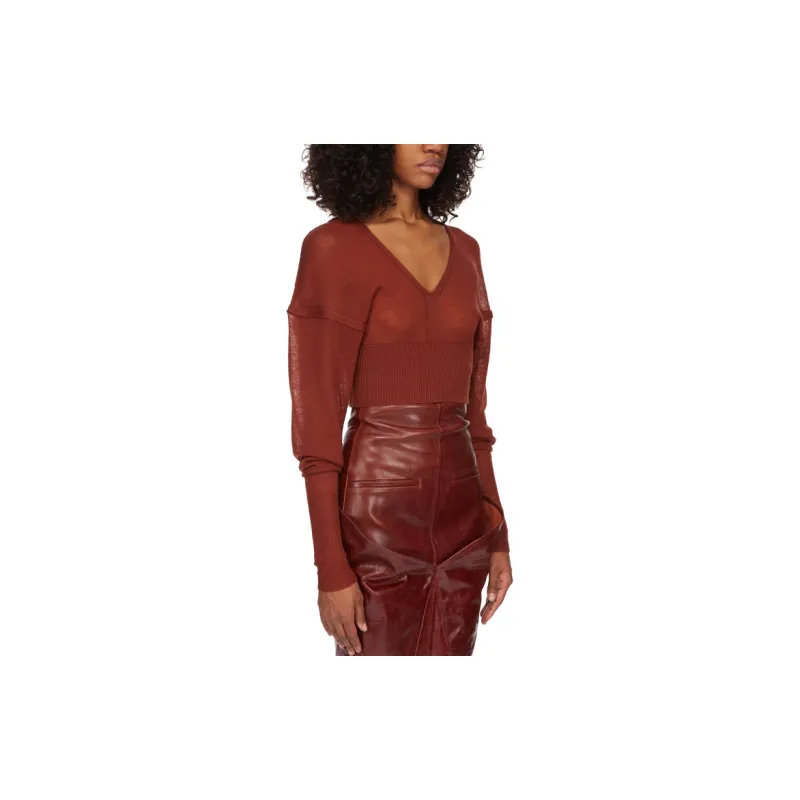 RICK OWENS V Neck Knit Top-3