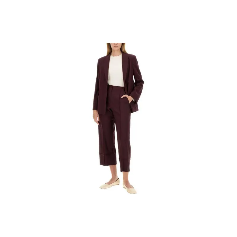 Alysi Peak Lapels Straight Hem Blazer-2