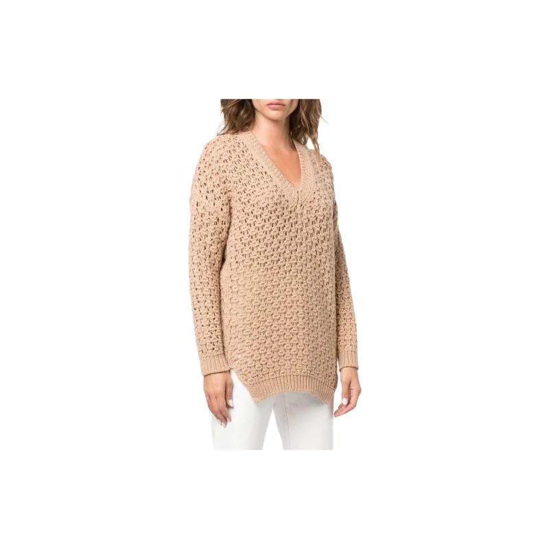AGNONA V neck Woven Jumper-3