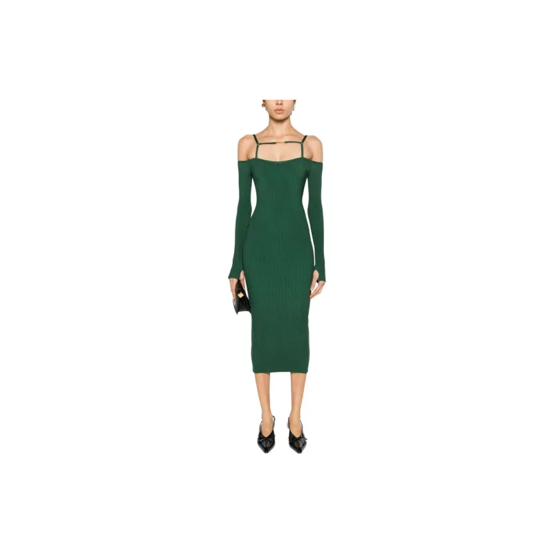 Jacquemus Long-Sleeved Dresses Women's Dark Green-2