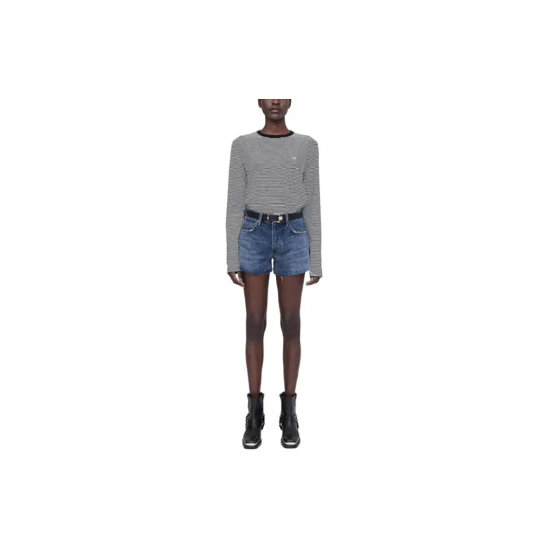 Anine Bing Embroidered logo Striped Top-1