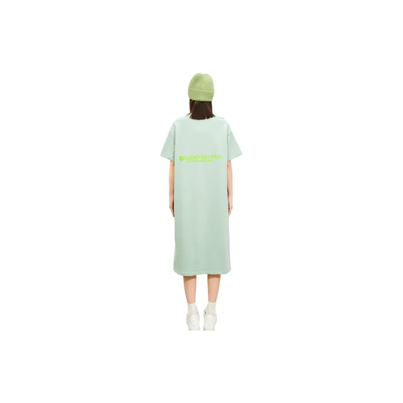 B.Duck Short Sleeved Dresses Women's Light Green-2