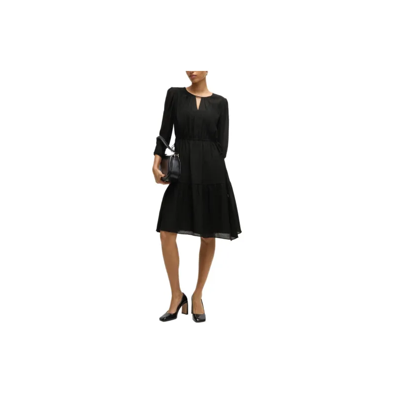 HUGO BOSS SS24 Long Sleeved Dress Women's Black-1
