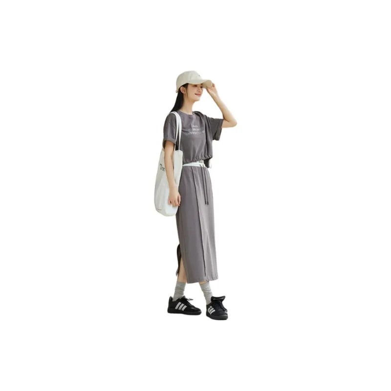 ZIHAN Two Piece Skirt Sets Women's Gray-2