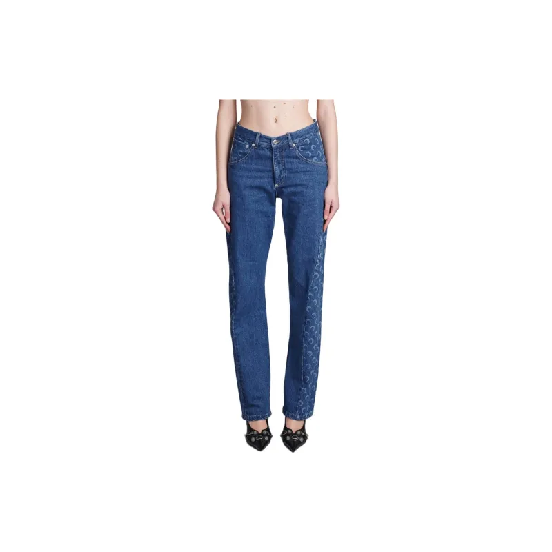 Marine Serre Moon Printed Straight-Leg Jeans-1