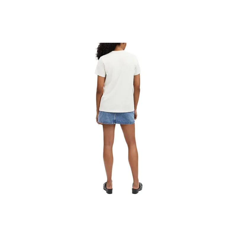 COACH Logo Letter Butterfly Print Crew Neck Short Sleeved T Shirt T Shirt Women's Cream-3