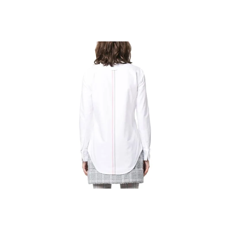 THOM BROWNE Logo-Patch Button-Up Poplin Shirt-2