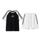 Black T-Shirt+White Shorts