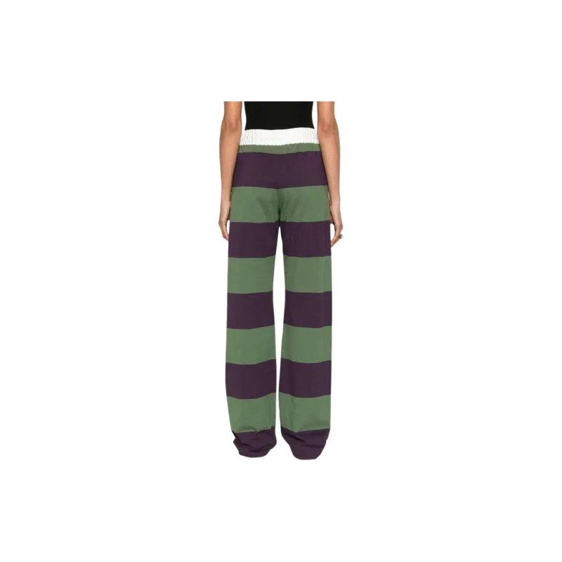 DRIES VAN NOTEN SS24 Knitted Sports Pants Women's Olive Green-2