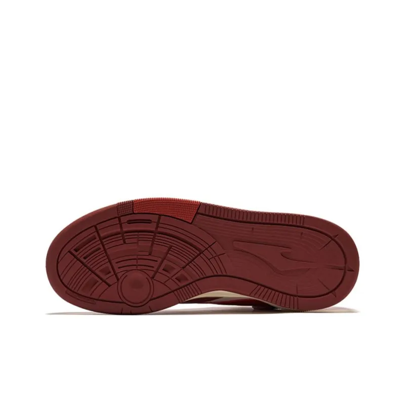 Erke Anti Slip And Wear Resistant Breathable Low Top Skateboard Shoes Men's Birch Wood Bordeaux Red-4