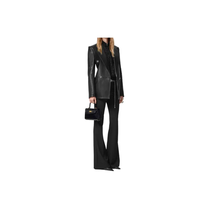 VERSACE Leopard jacquard Satin Shirt-3