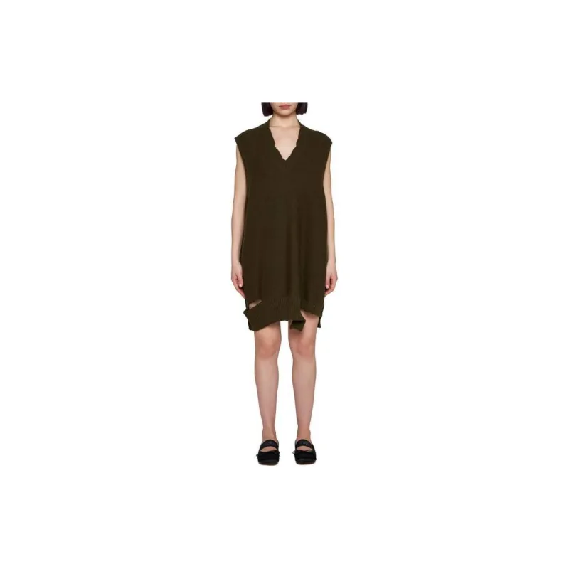 MM6 Maison Margiela V Neck Sleeveless Mini Dress-1