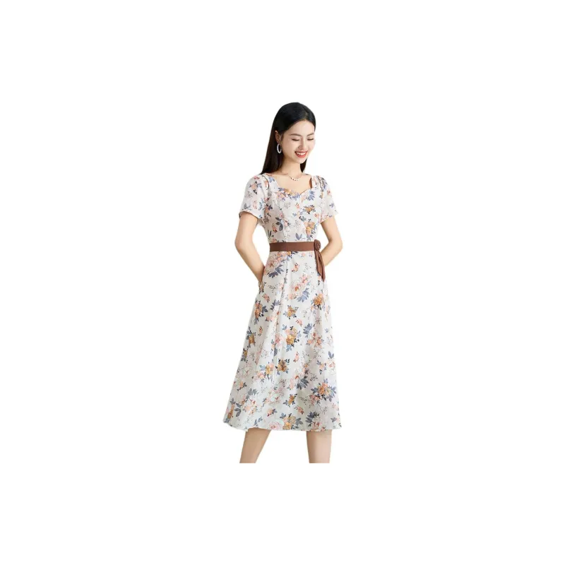 Mylan SS24 Short Sleeved Dresses Women's Light Coffee-3