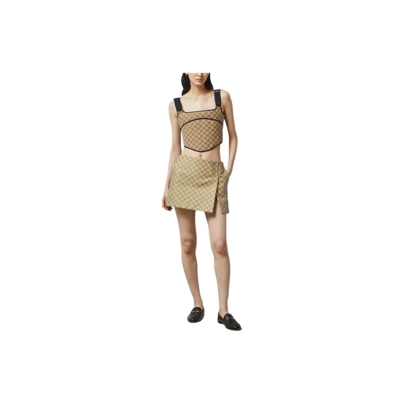 GUCCI Gg Canvas Top Beige/Ebony-1