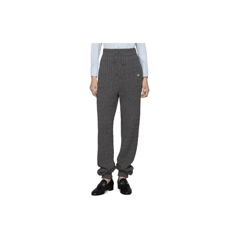 GUCCI Woven Cashmere Joggers Black-3