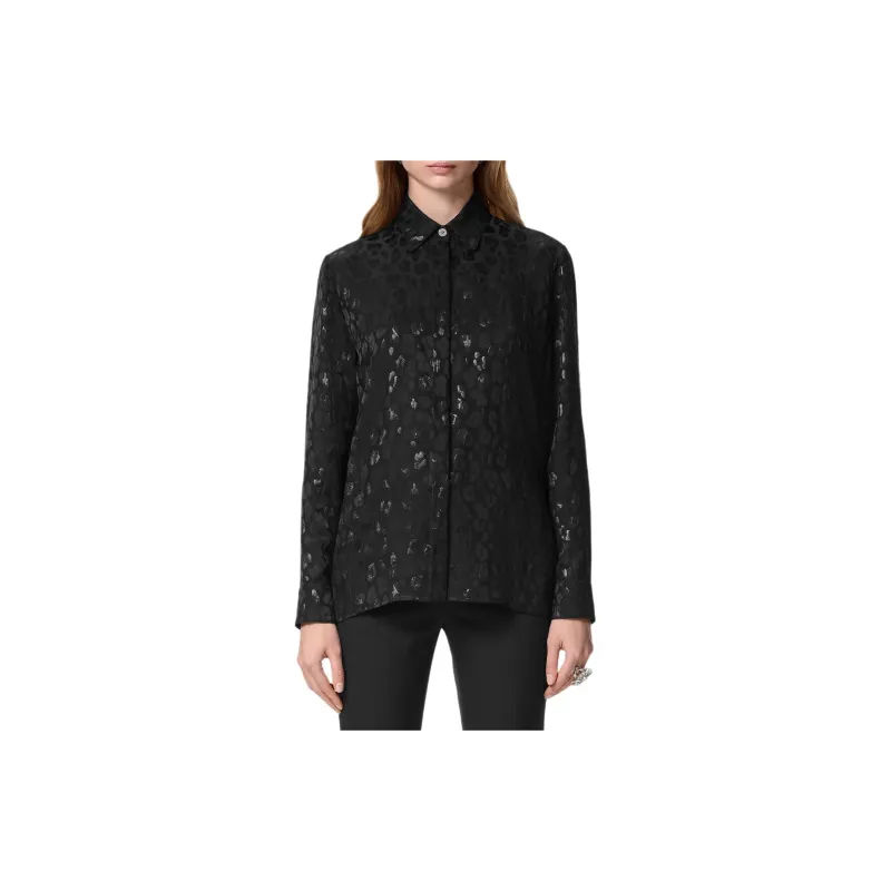 VERSACE Leopard jacquard Satin Shirt-1