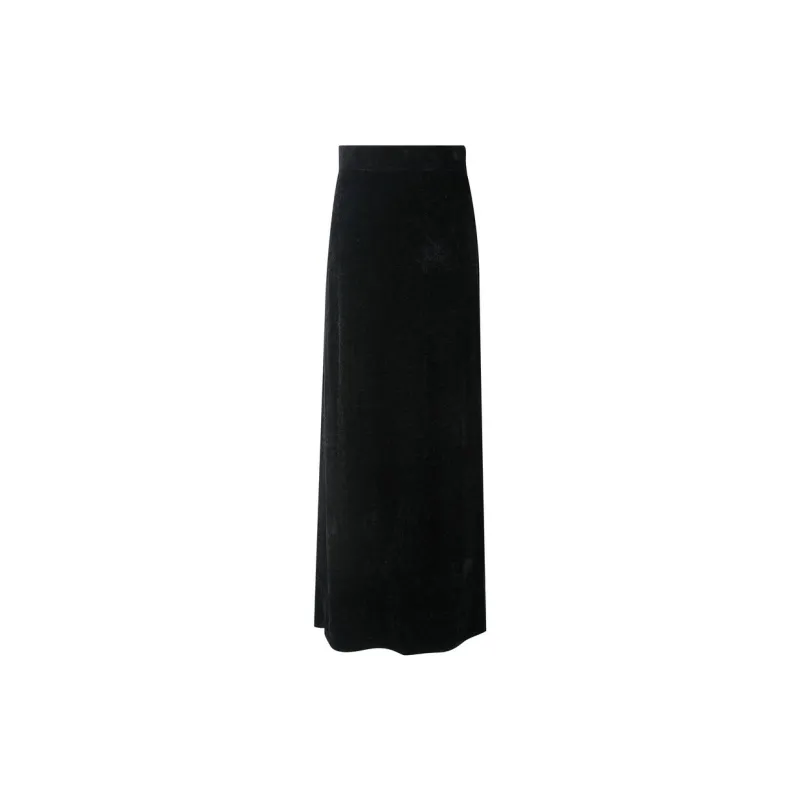 3COLOUR Casual Long Skirt Women's Classic Black-1