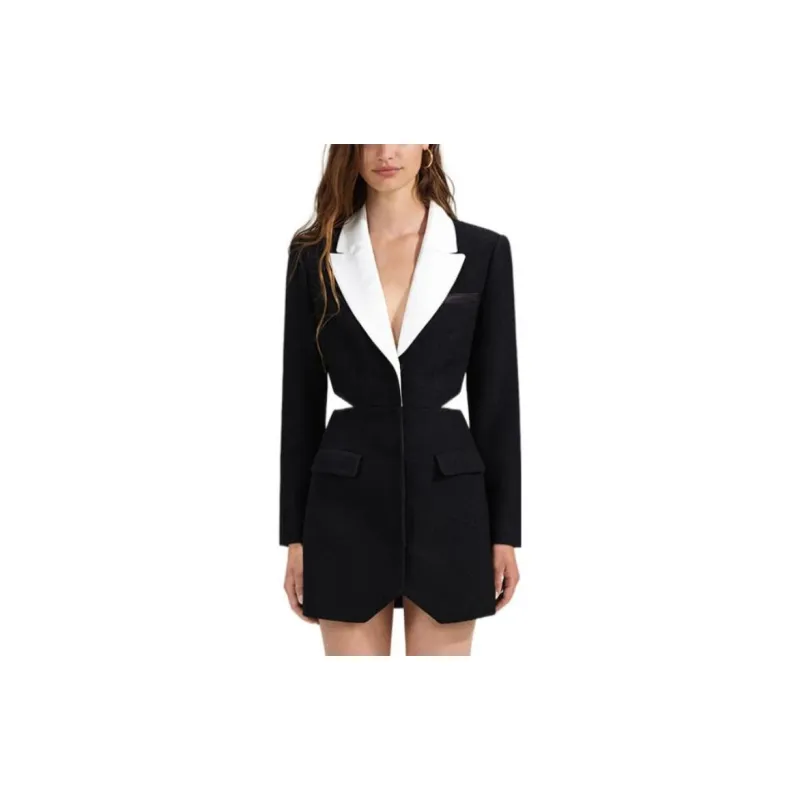 Self portrait SS23 Long Sleeved Dress Women's Black-1