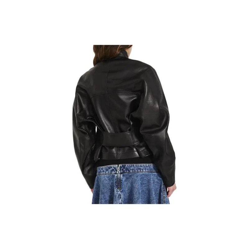 Alaia Cropped Leather Jacket-3