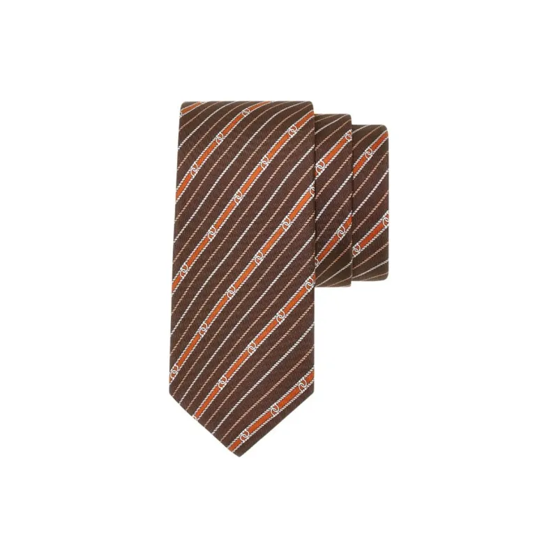 FERRAGAMO Silk Ties Men's Brown-0