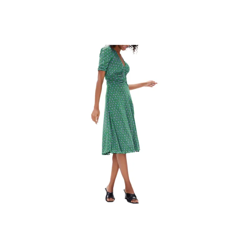 DVF Diane Von Furstenberg FW23 Short-Sleeved Dresses Women's Green-1