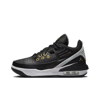 Jordan Max Aura 5 Cushioning, Wear Resistant Low Top Children's Basketball Shoes Black Teenagers