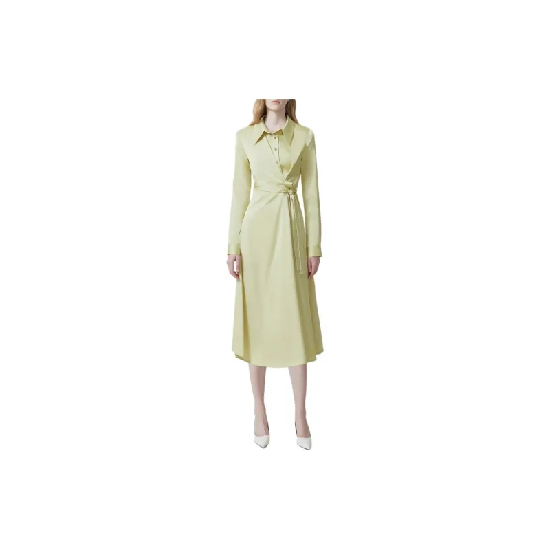 DKNY Long Sleeved Dress Women's Champagne-1