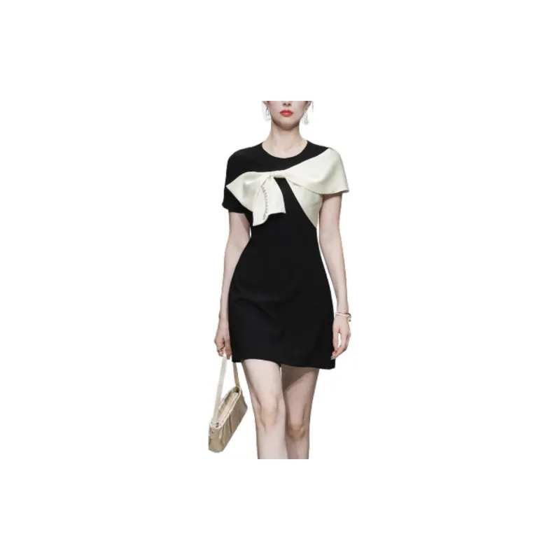 Duffy fashion Short Sleeved Dresses Women's Black-2