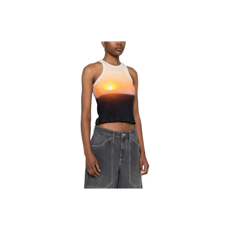 MSGM Sunset Motif Ribbed Knit Top-3