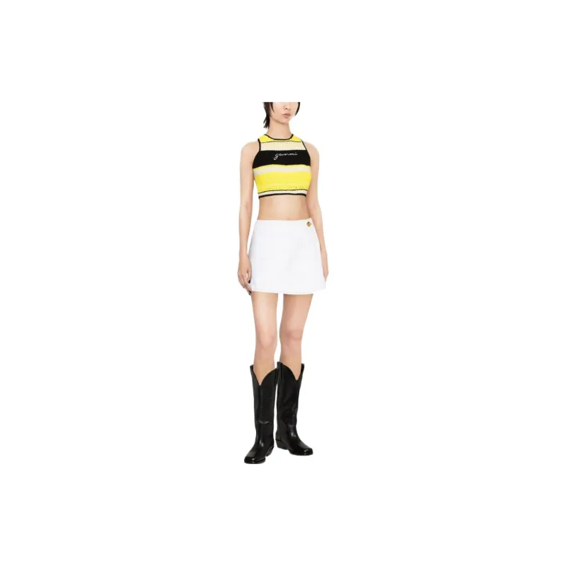 GANNI Casual Short Skirts Women's White-1