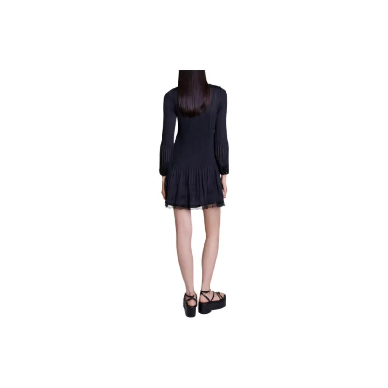 Maje Long Sleeved Dresses Women's Black-2