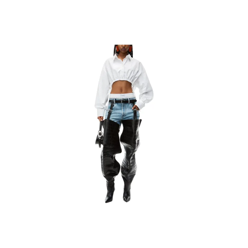Alexander Wang Rhinestone embellished Cropped Shirt-1