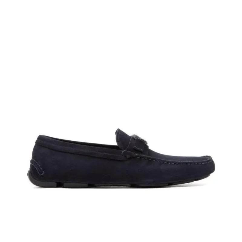 GIORGIO ARMANI Logo Plaque Slip-On Loafers-1
