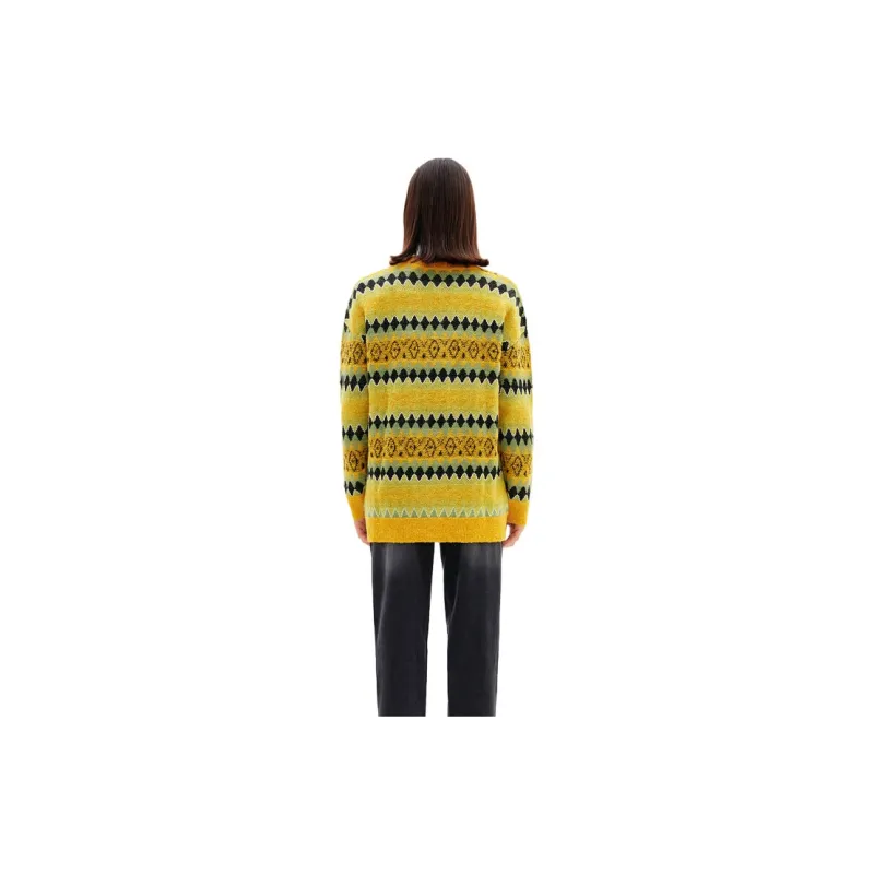 XII BASKET Sweater Women's Medium Yellow-0