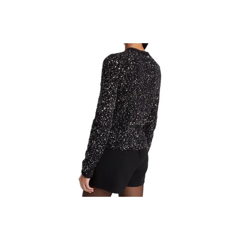MICHAEL KORS Sequined Metallic Stretch Knit Jacket-3
