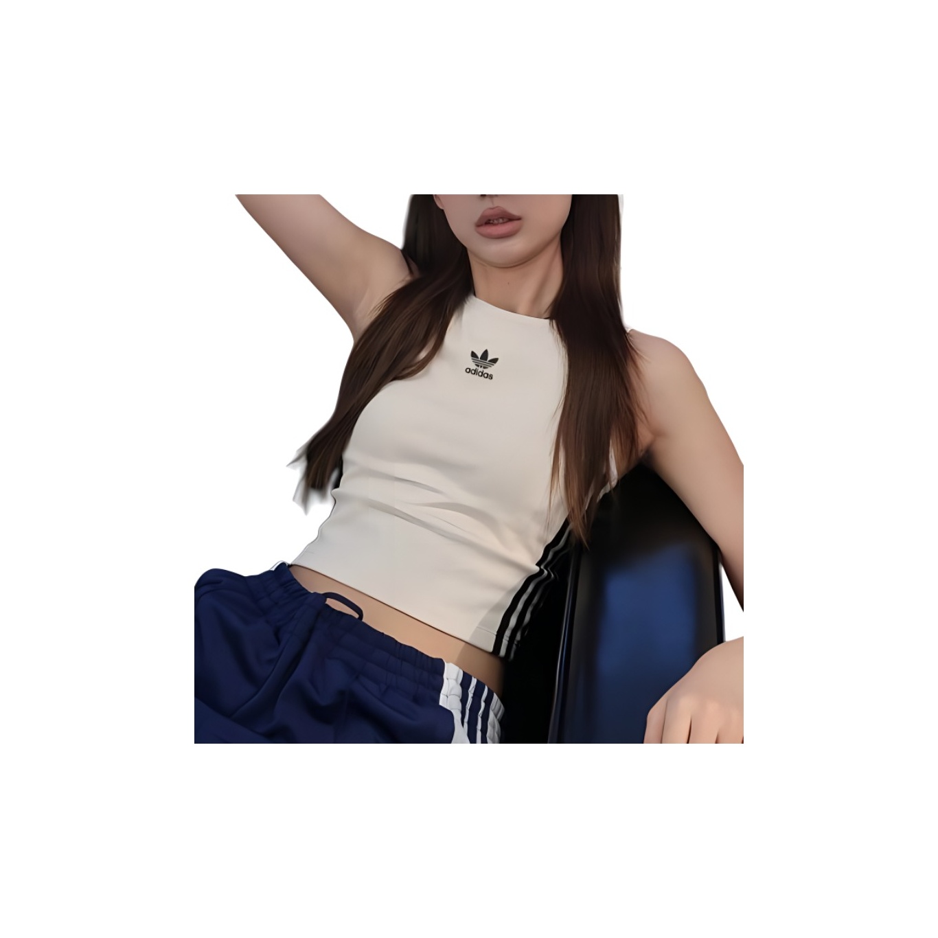 adidas crop tank white