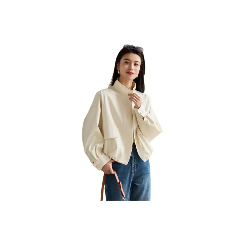Yi Mengyuan Cropped Trench Coat Women's-2