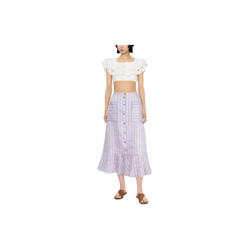 Sandro Casual Long Skirts Women's Light Purple-1