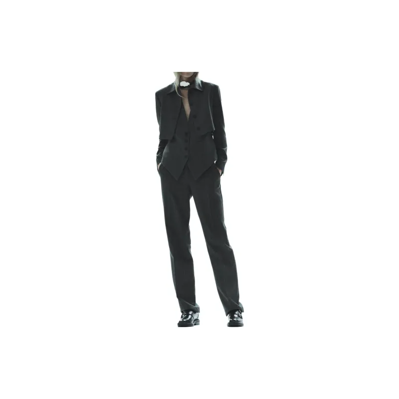 ZARA Suit Trouser Women's Coal Gray-2