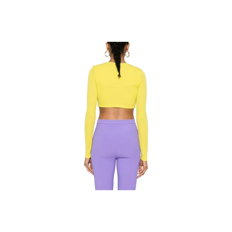 Elisabetta Franchi Cut-Out Cropped Long-Sleeved Top-2