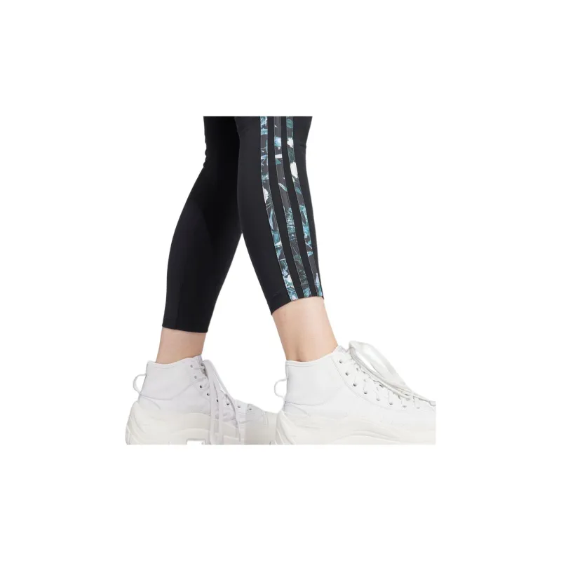 Adidas Women's 3 Stripes Flower Leggings Black-4