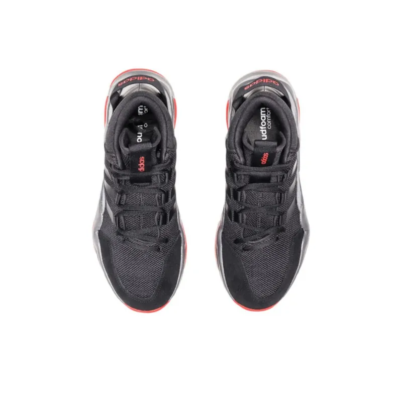 Adidas STREETCHECK Anti-Slip Wear-Resistant Mid-Top Basketball Shoes Men's Black-2