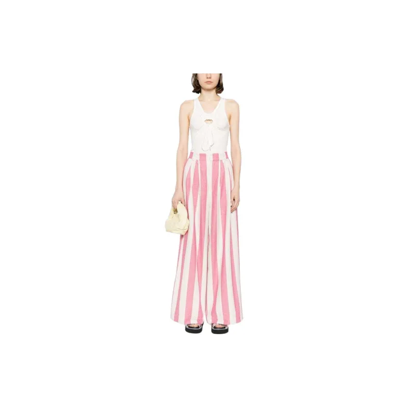 Mira Mikati Candy-stripe Cotton Palazzo Pants-1