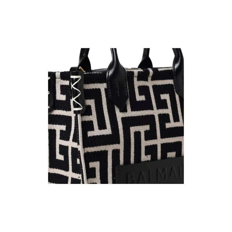 BALMAIN B Army Monogram Jacquard Small Tote Bag-3
