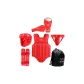 Red (Chest Protection+Helmet+Calf Guard+Guard+Protective Gear Bag+Boxing Gloves)