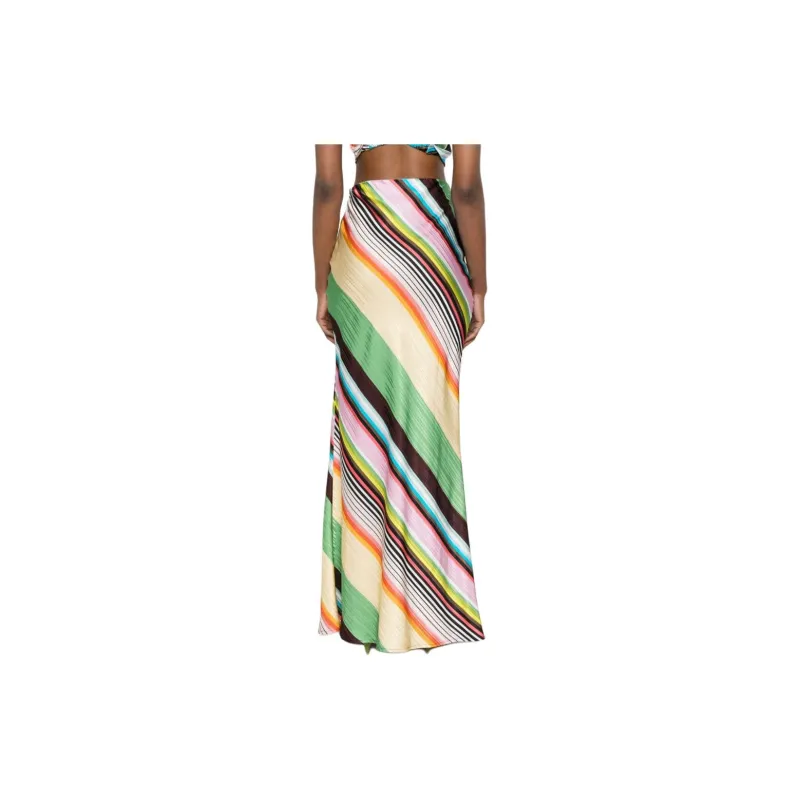 Christopher John Rogers Striped Satin Maxi Skirt-1
