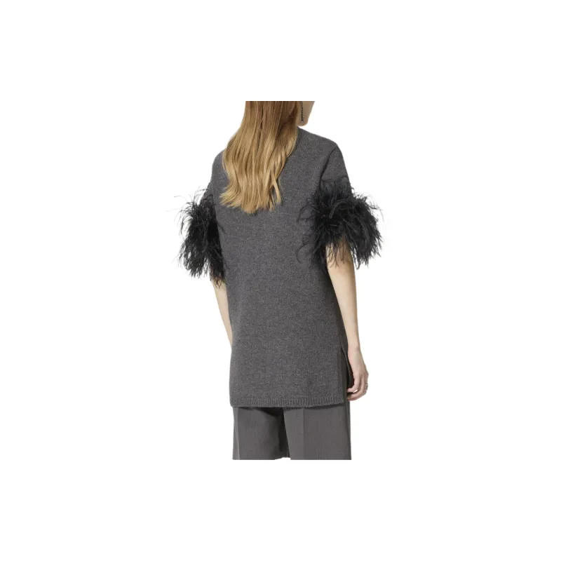 Valentino Feather-Trim Crewneck Jumper-2