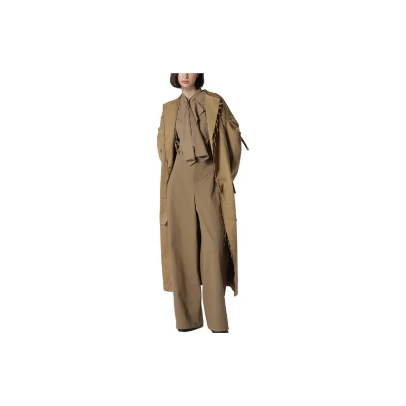 Yohji Yamamoto Coats Women's Yellow Brown-2