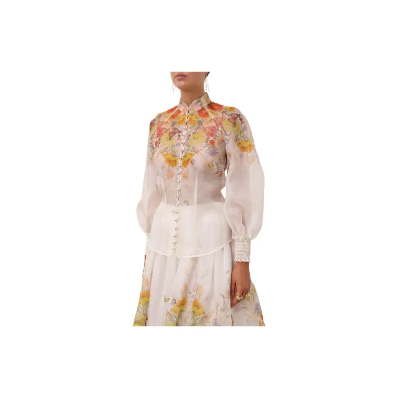 Zimmermann Tranquillity Floral Printed Embellished Blouse-1